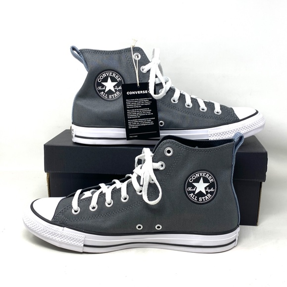 Converse Chuck Taylor High Gray Canvas Shoes Casual Men's Size Sneakers A02781F - Picture 2 of 10